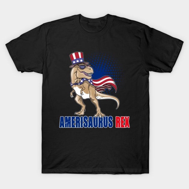 Amerisaurus Rex T-Rex Dinosaur 4th Of July T-Shirt by ModernMode